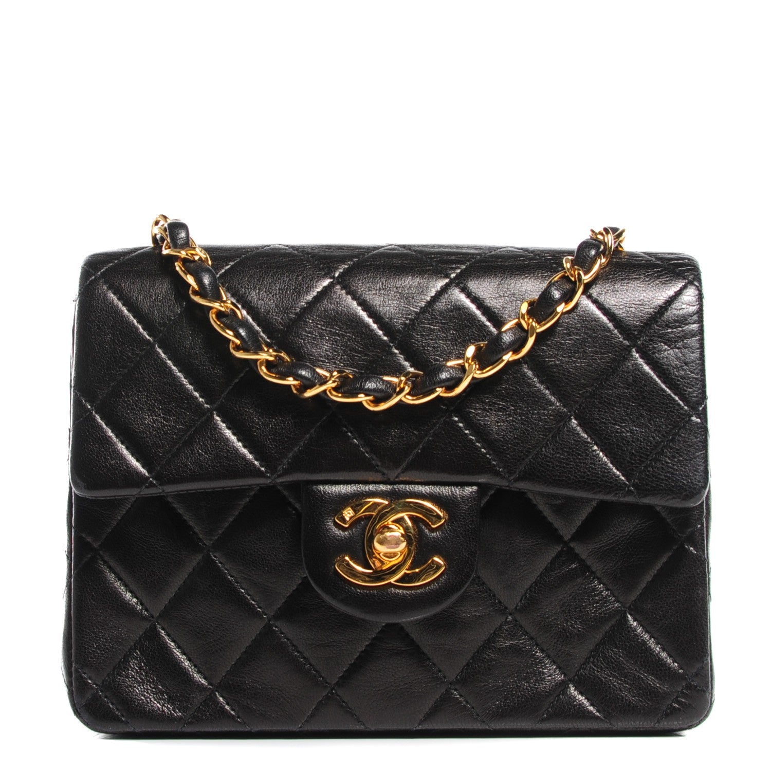 Chanel Lambskin Quilted Mini Square Flap Black 1 of 10
