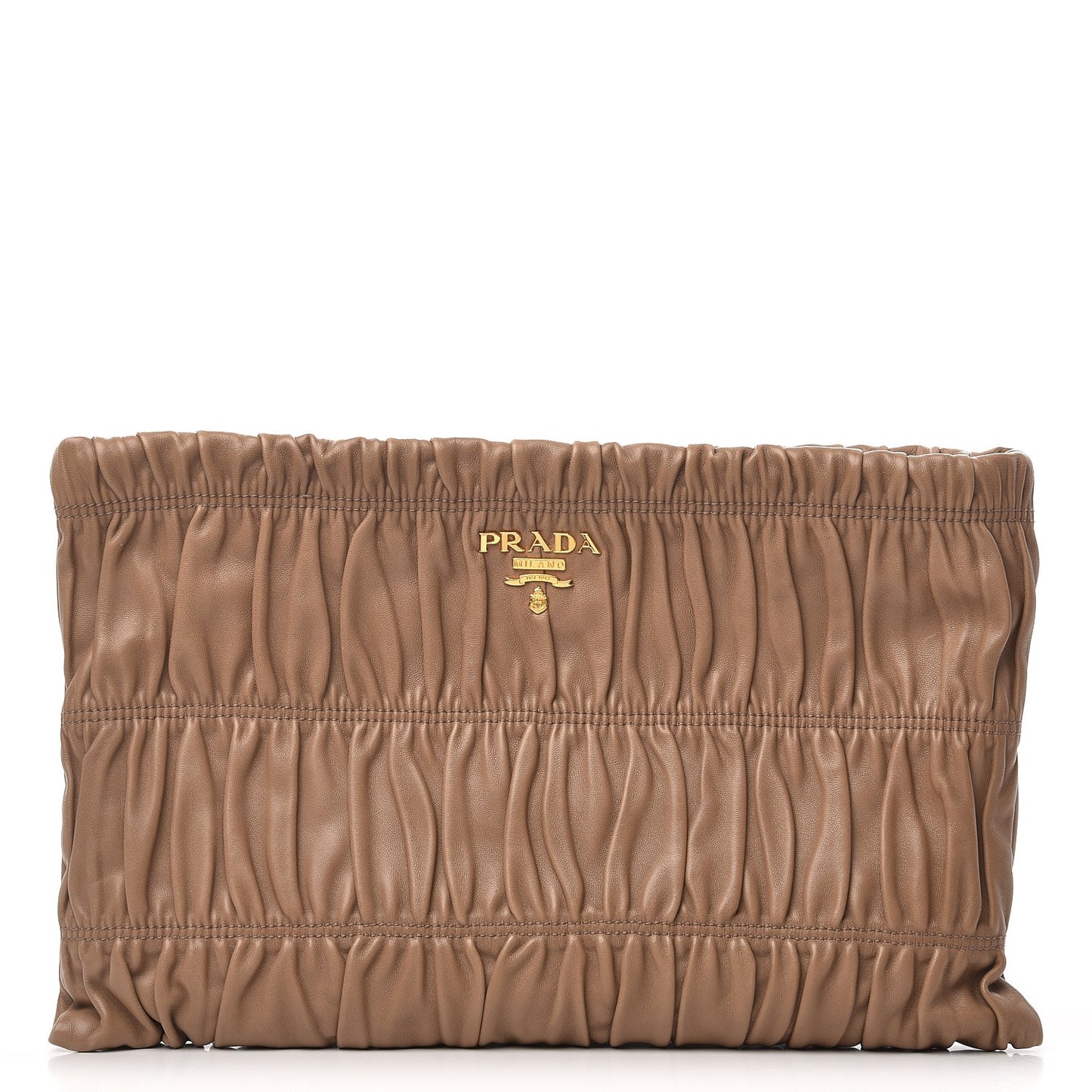 Nappa Gaufre Clutch Visone
