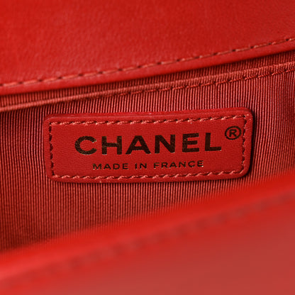 Chanel Lambskin Quilted Medium Top Handle Boy Flap Red 6 of 12