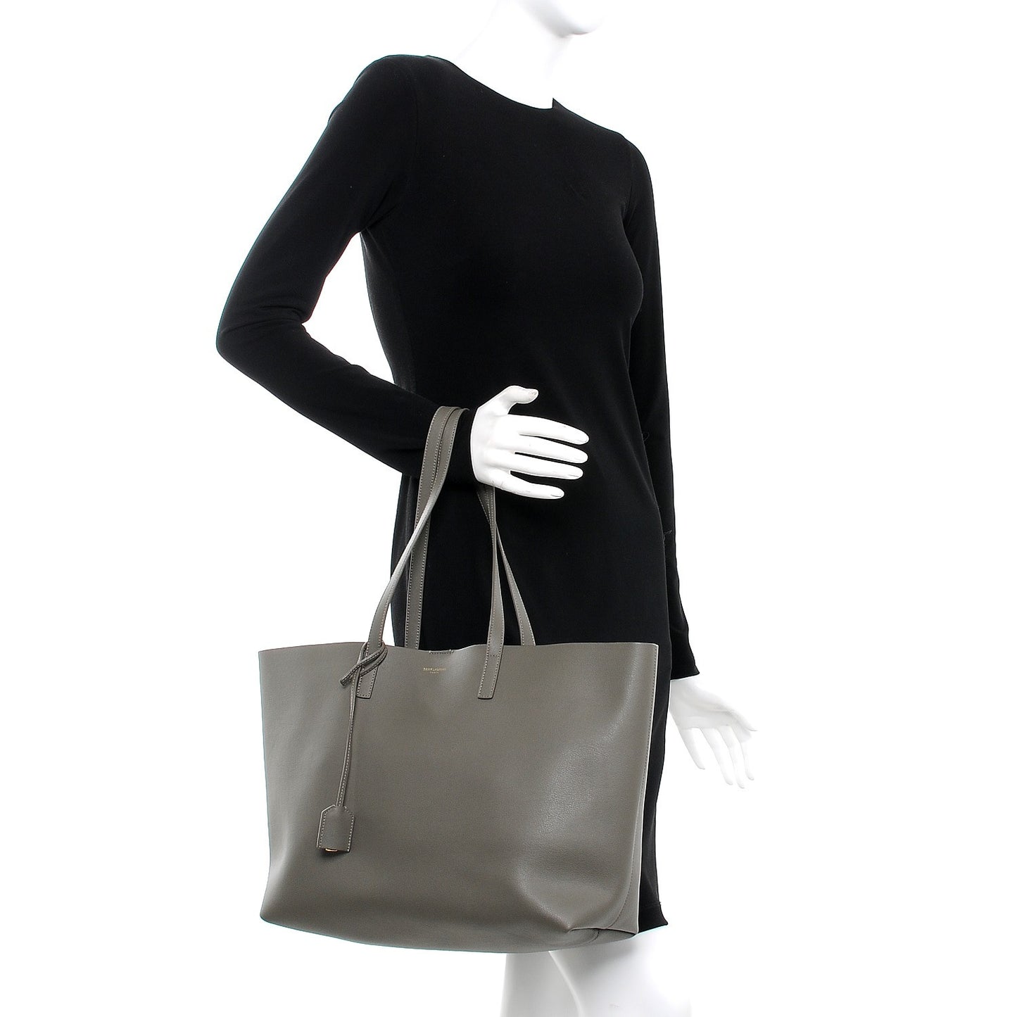 Calfskin Large Shopping Tote Kaki Militaire