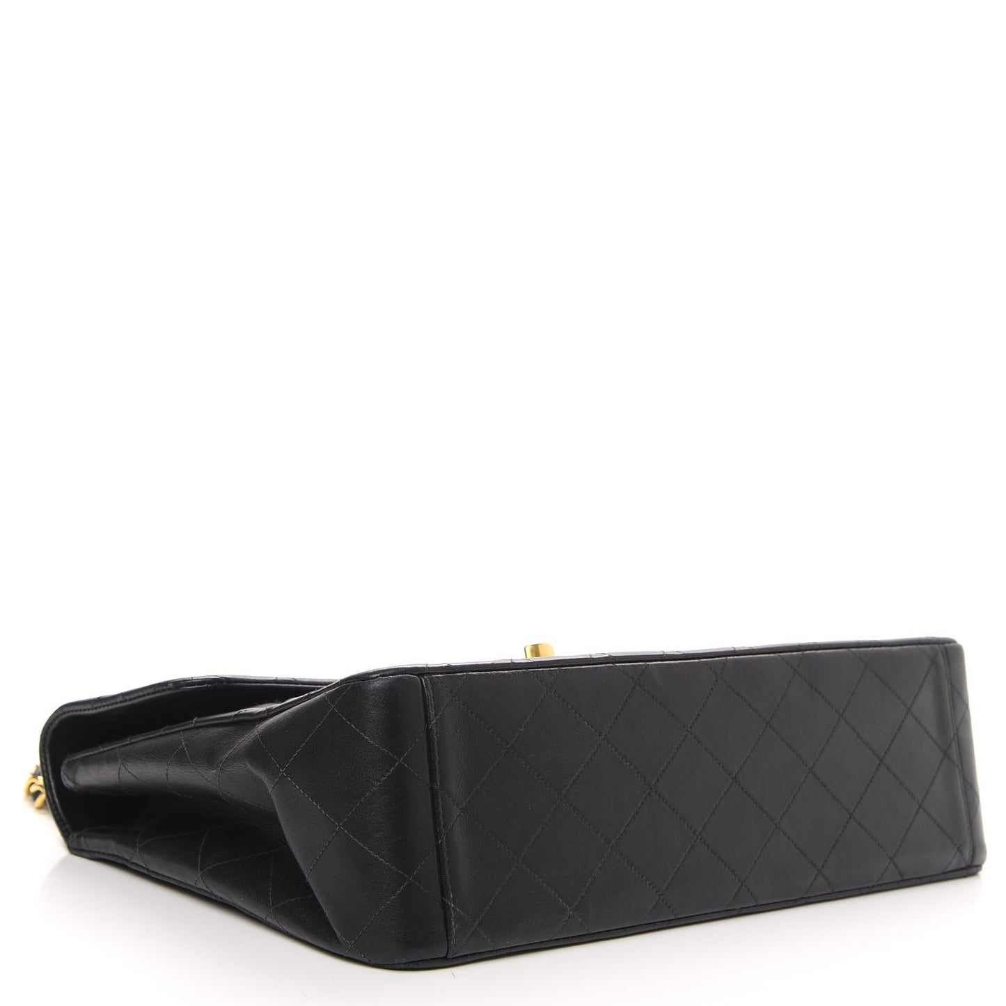 Lambskin Quilted XL Jumbo Single Flap Black