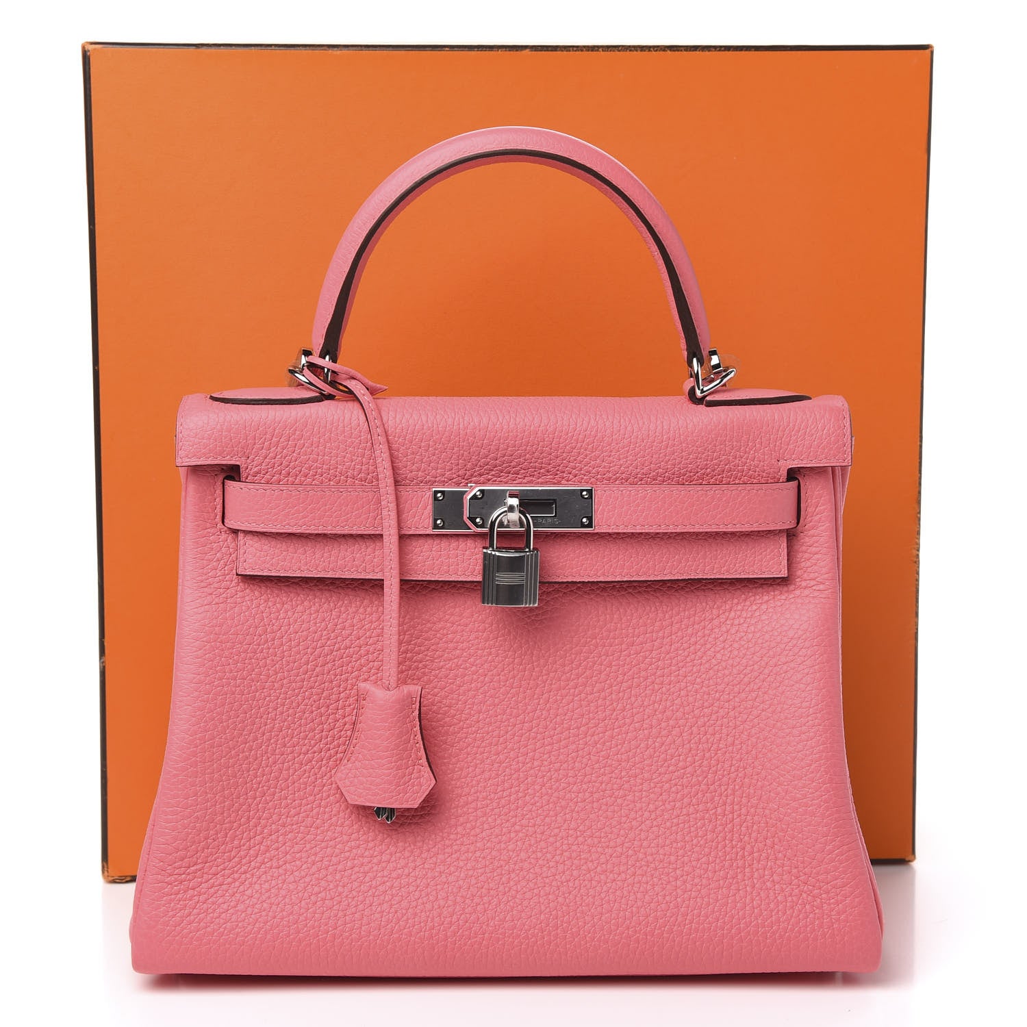Hermes Taurillon Clemence Kelly Retourne 28 Rose Azalee 9 of 9