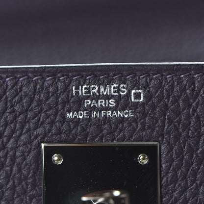Hermes Togo Matte Alligator Kelly Retourne Touch 28 Raisin Prunoir 19 of 36