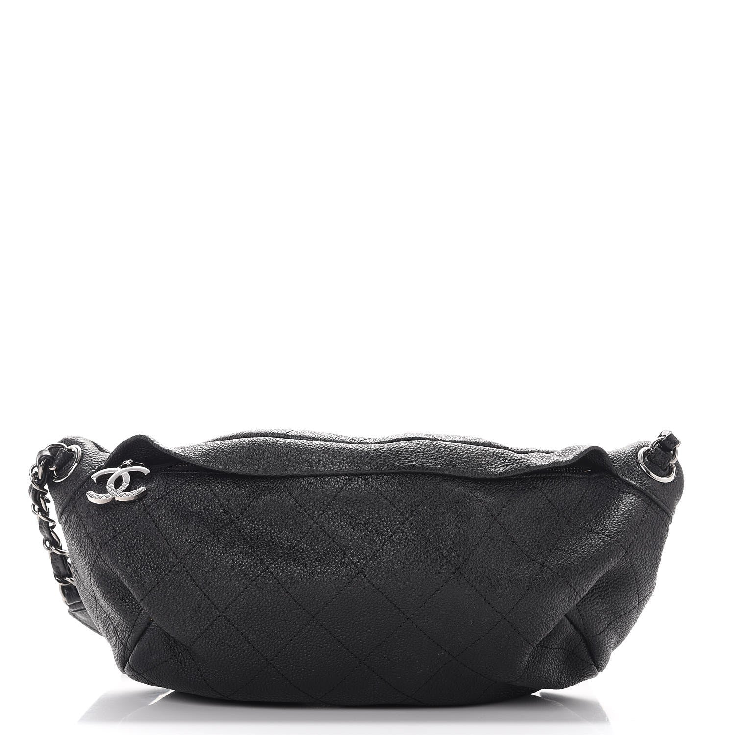 Chanel Lambskin Quilted Banane Waist Bag Fanny Pack Black 1 of 8