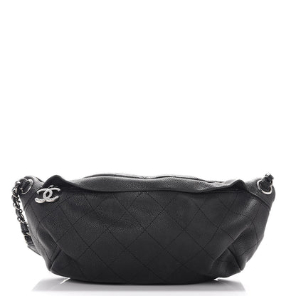 Chanel Lambskin Quilted Banane Waist Bag Fanny Pack Black 1 of 8