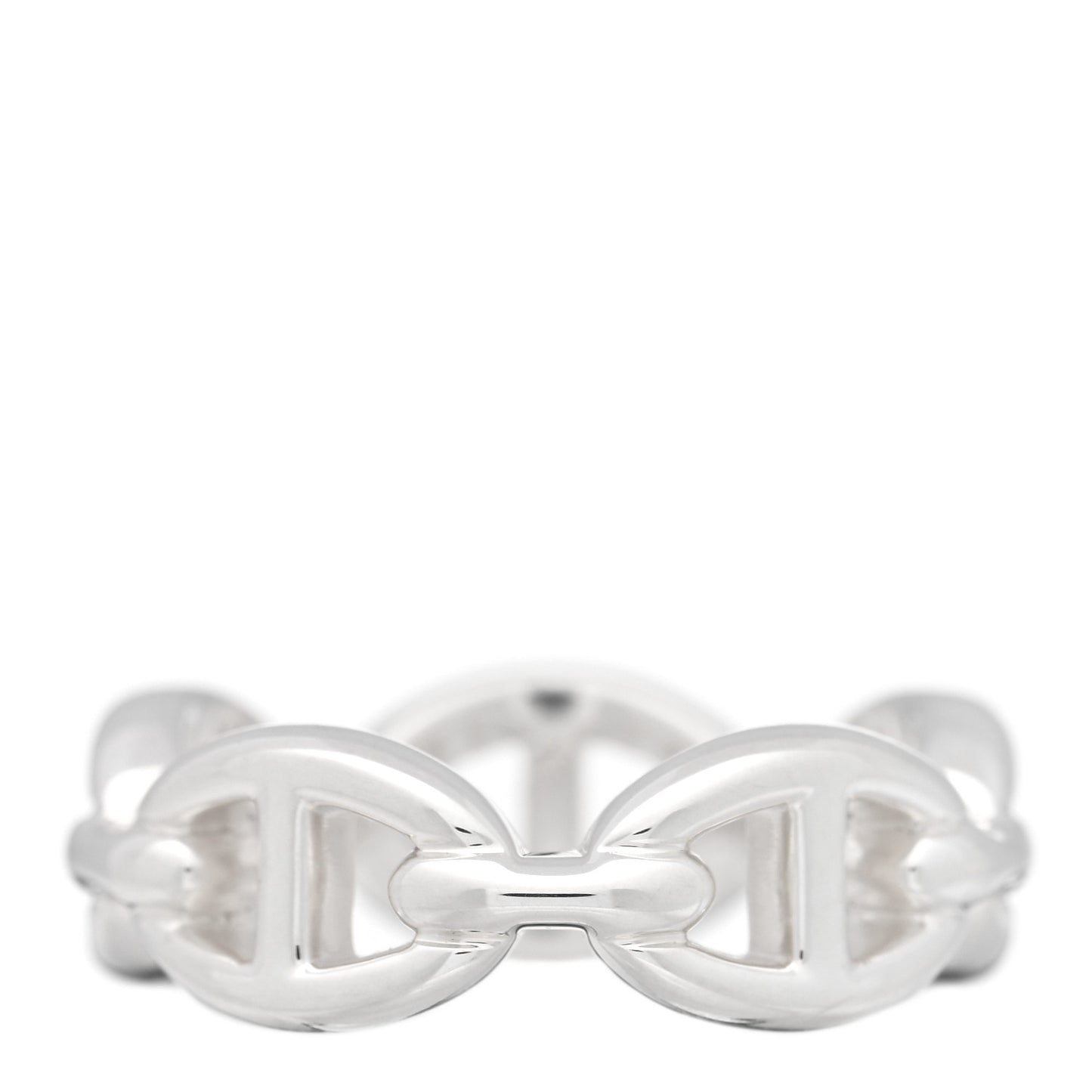 Sterling Silver PM Chaine d'Ancre Enchainee Band Ring 53 6.5