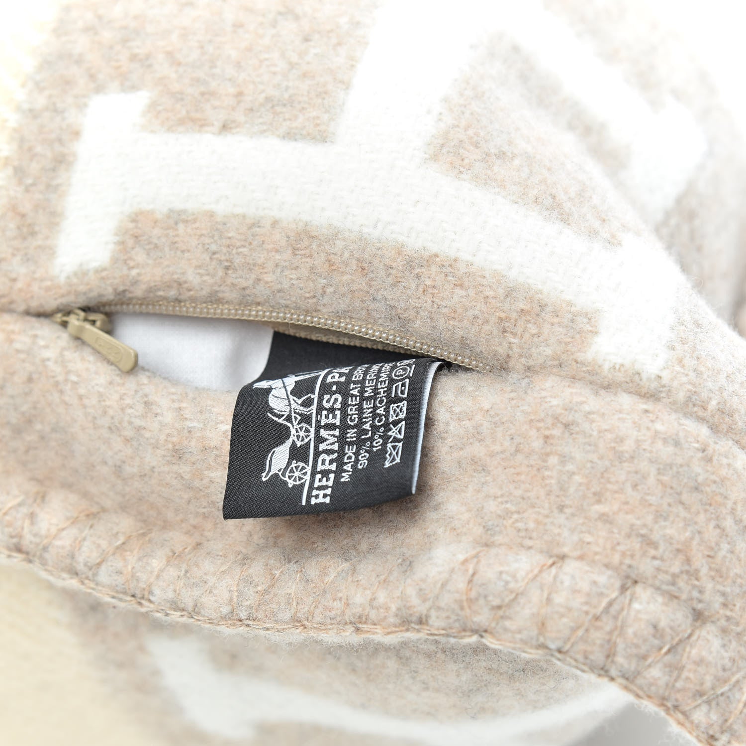 Hermes Wool Cashmere Avalon III Pillow PM Coco Camomille 3 of 3