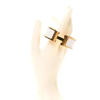 Hermes Enamel Wide Clic Clac H Bracelet PM White 2 of 6