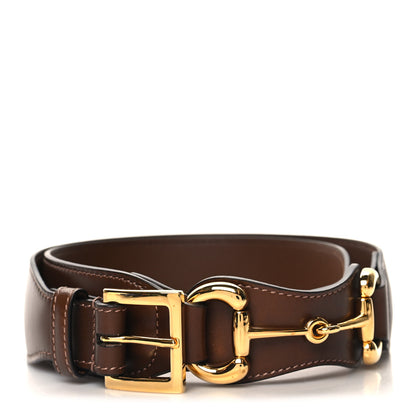 Gucci Efesto Leather Horsebit 25mm Belt 85 34 Brown Sugar 1 of 5