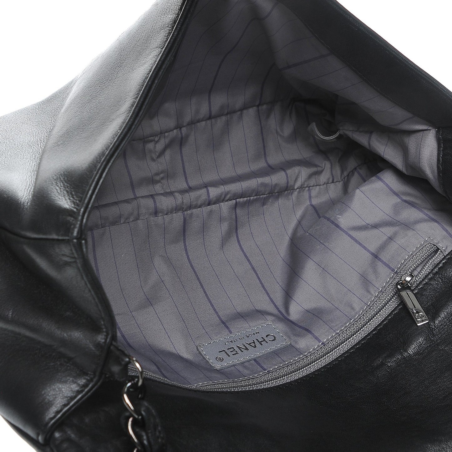 Lambskin Studded CC East West Flap Black