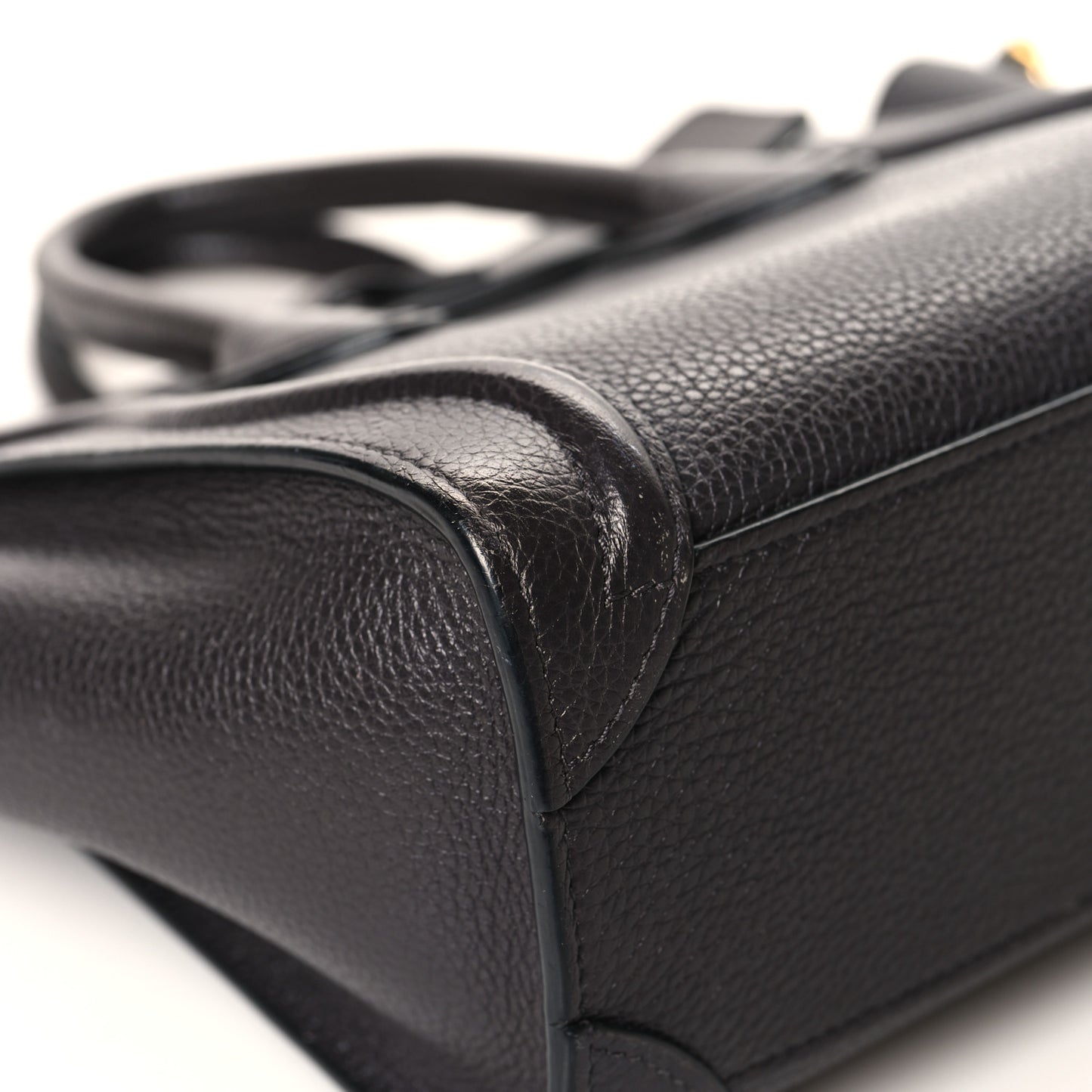 Drummed Calfskin Nano Luggage Liquorice