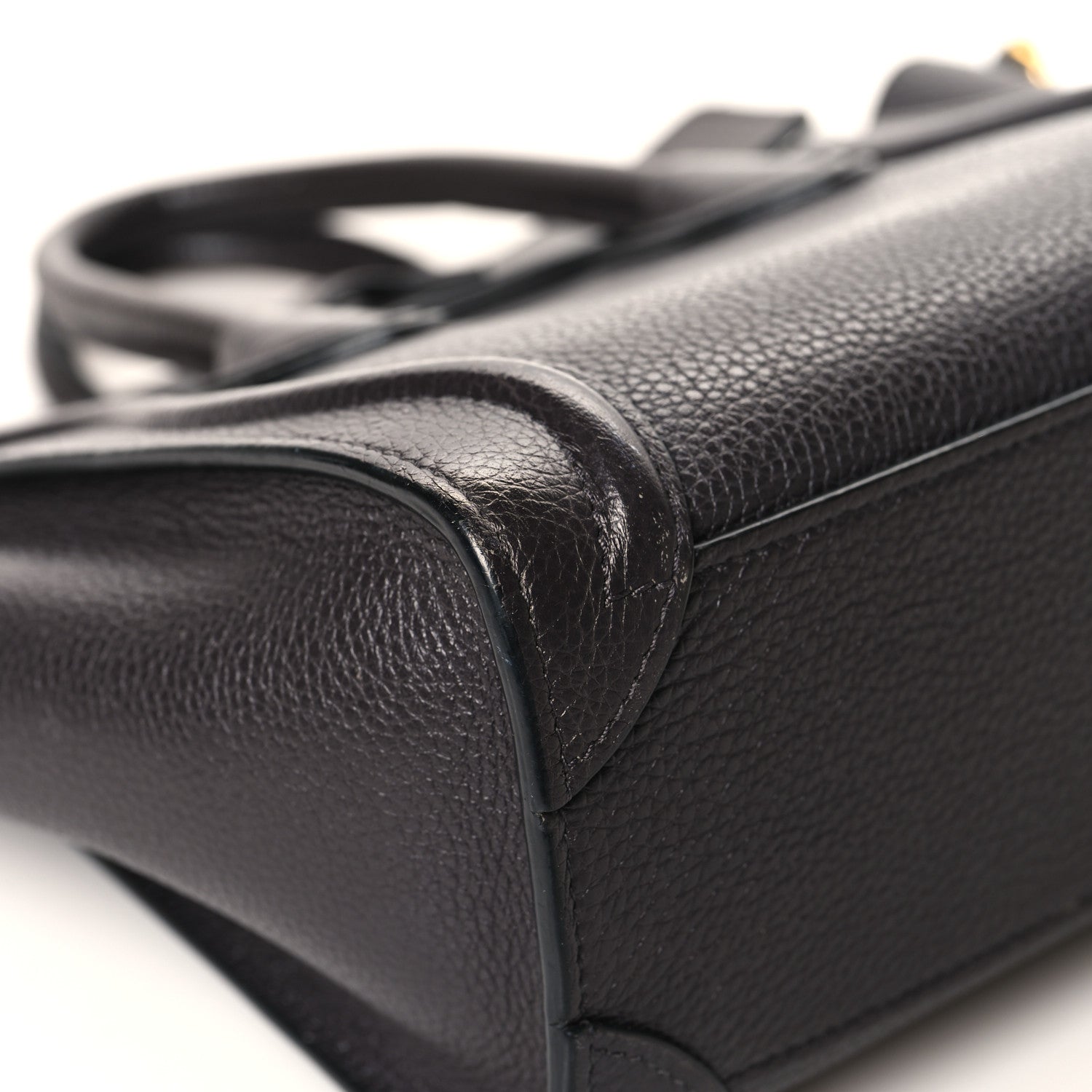 Celine Drummed Calfskin Nano Luggage Liquorice 9 of 13