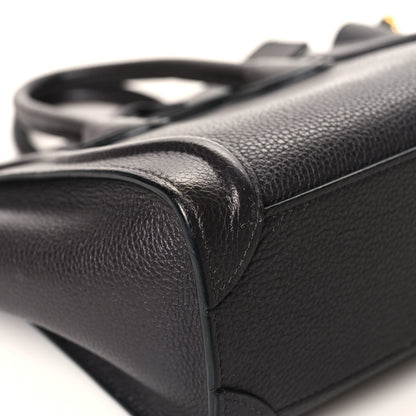 Celine Drummed Calfskin Nano Luggage Liquorice 9 of 13