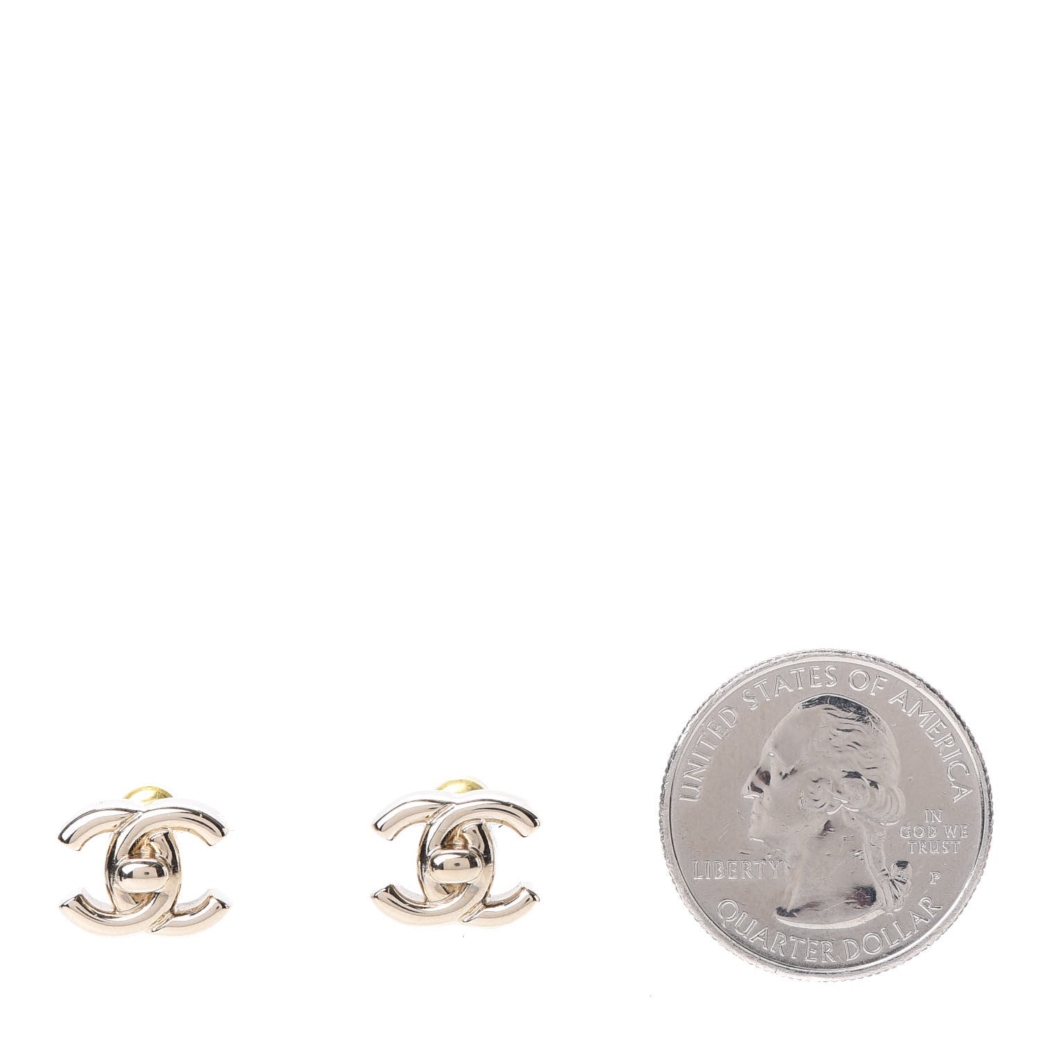 Chanel Metal CC Turnlock Earrings Gold 2 of 5