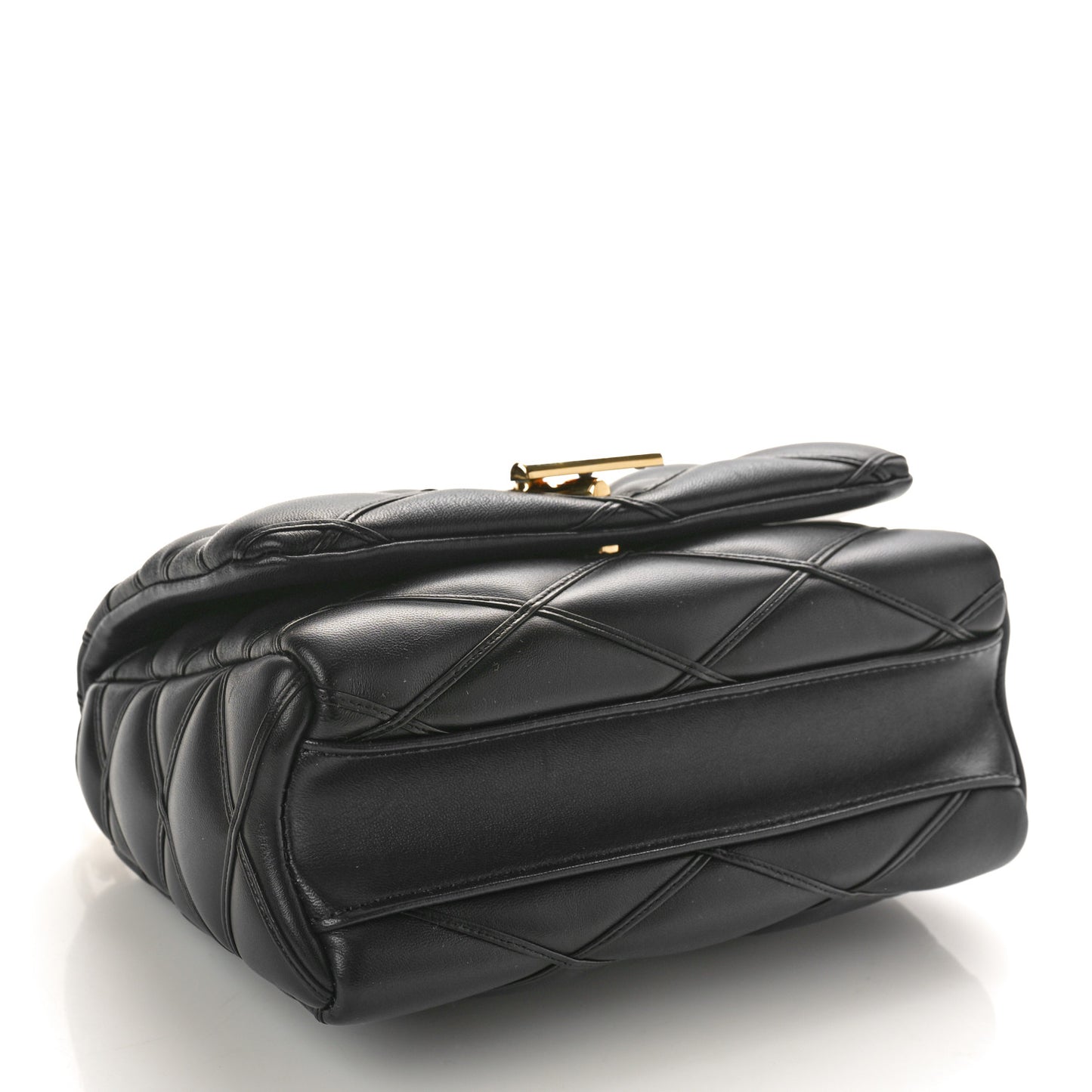 Lambskin Malletage Top Handle GO-14 MM Bleu Marine