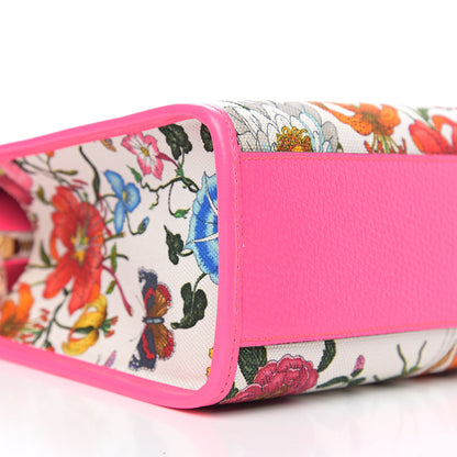 Gucci Canvas Medium Flora Tote Fuchsia 8 of 9