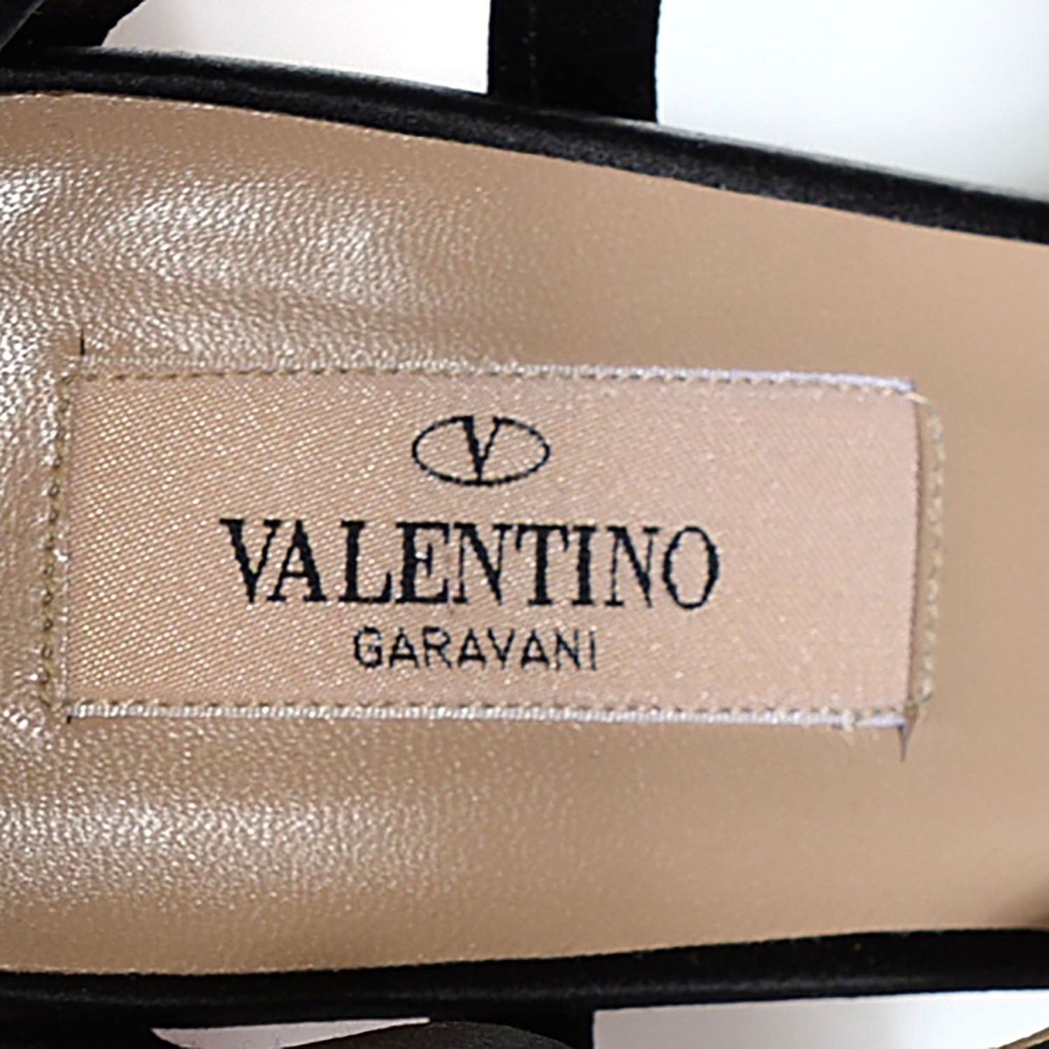 Valentino Garavani Satin Platform Sandals 38 Black 5 of 7
