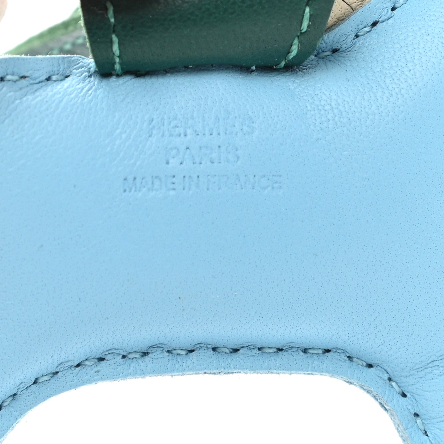 Hermes Milo Lambskin Grigri Rodeo Horse Bag Charm PM Celeste Malachite Craie 3 of 3