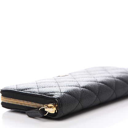 Chanel Caviar Quilted Large Gusset Zip Around Wallet Black 8 of 11