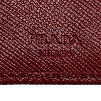 Prada Saffiano Metal Tri-Fold Wallet Cerise 7 of 9