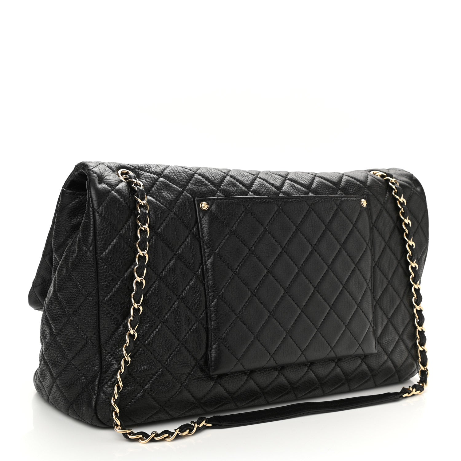 Chanel Calfskin Quilted XXL Travel Flap Bag Black 2 of 9