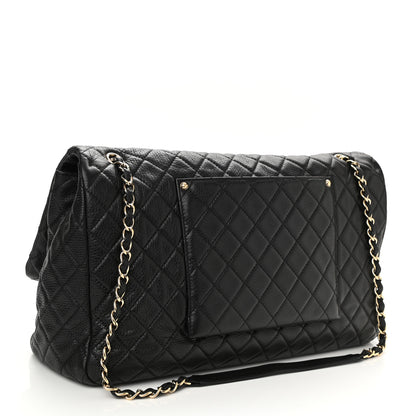 Chanel Calfskin Quilted XXL Travel Flap Bag Black 2 of 9