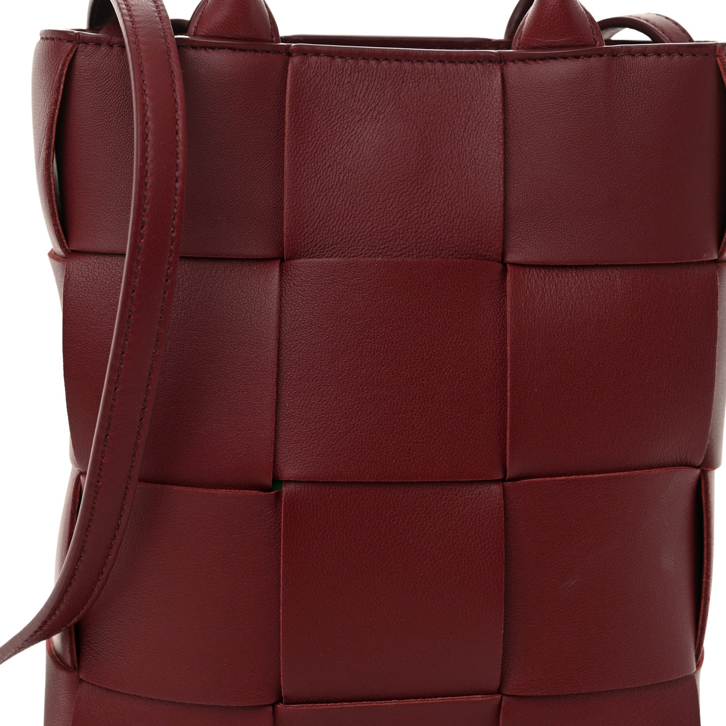 Lambskin Maxi Intrecciato North South Cassette Tote Barolo