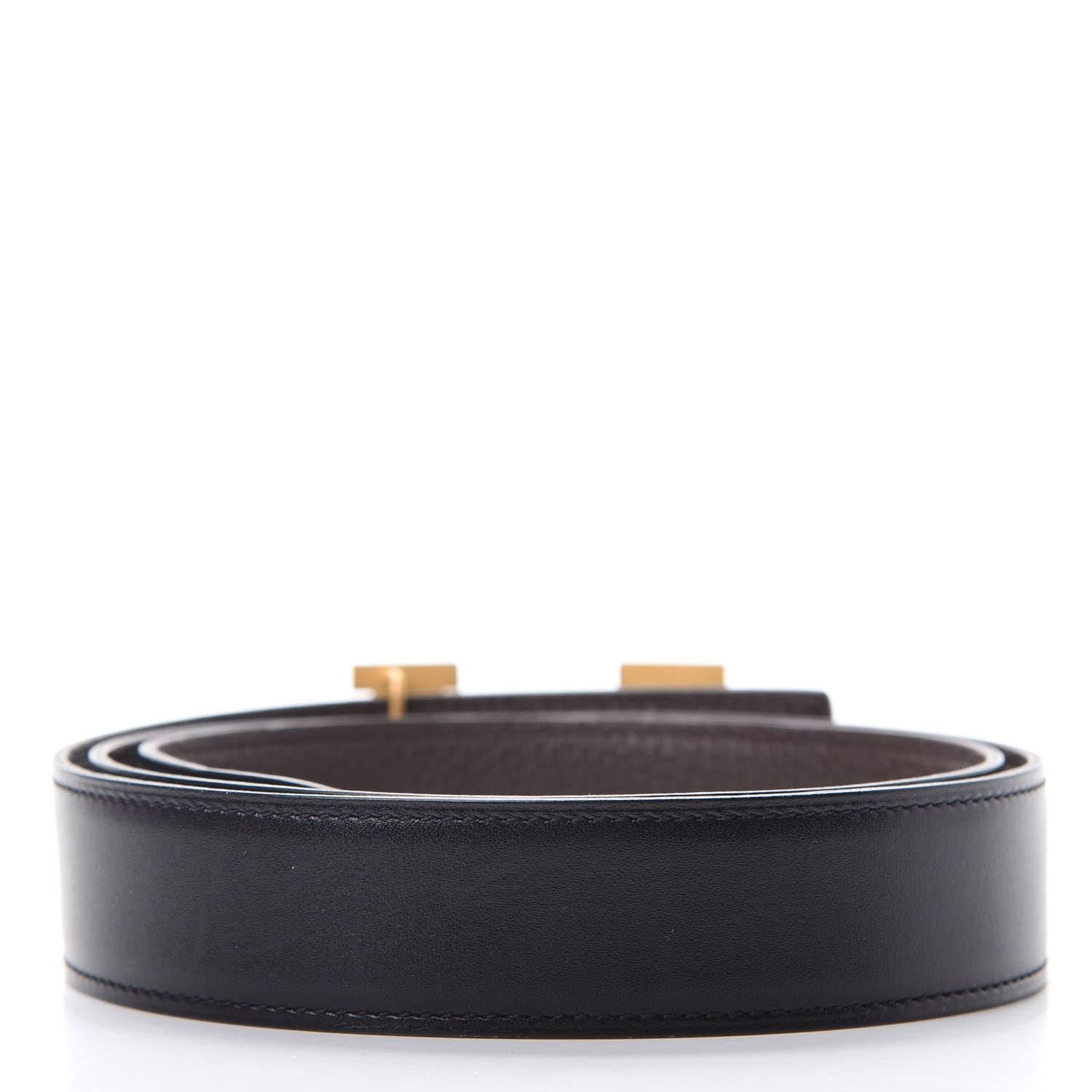 Hermes Box Togo 32mm H Belt 90 Black Chocolate 2 of 6