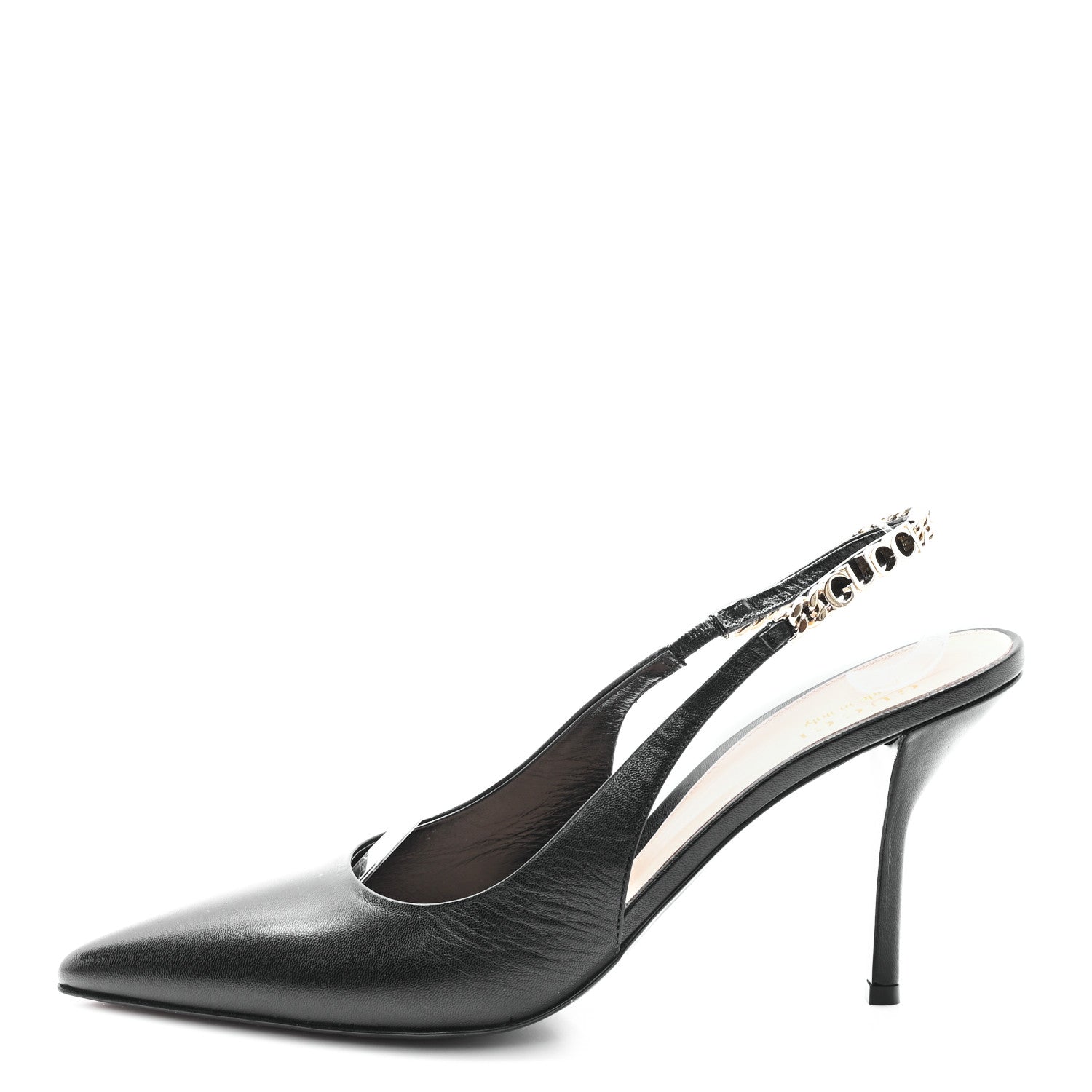 Gucci Malaga Kid 85mm Slingback Pumps 40 Black 1 of 10