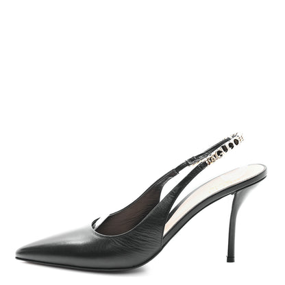 Gucci Malaga Kid 85mm Slingback Pumps 40 Black 1 of 10