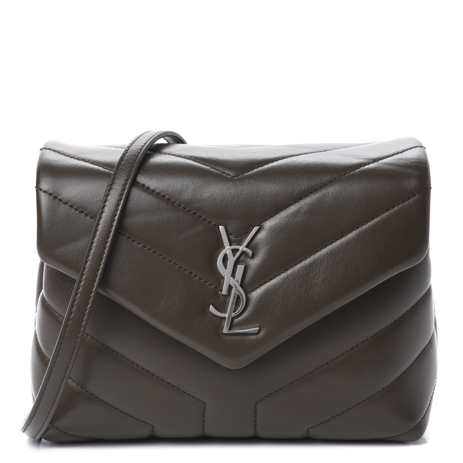 Saint Laurent Calfskin Y Quilted Monogram Toy Loulou Crossbody Bag Faggio 1 of 11