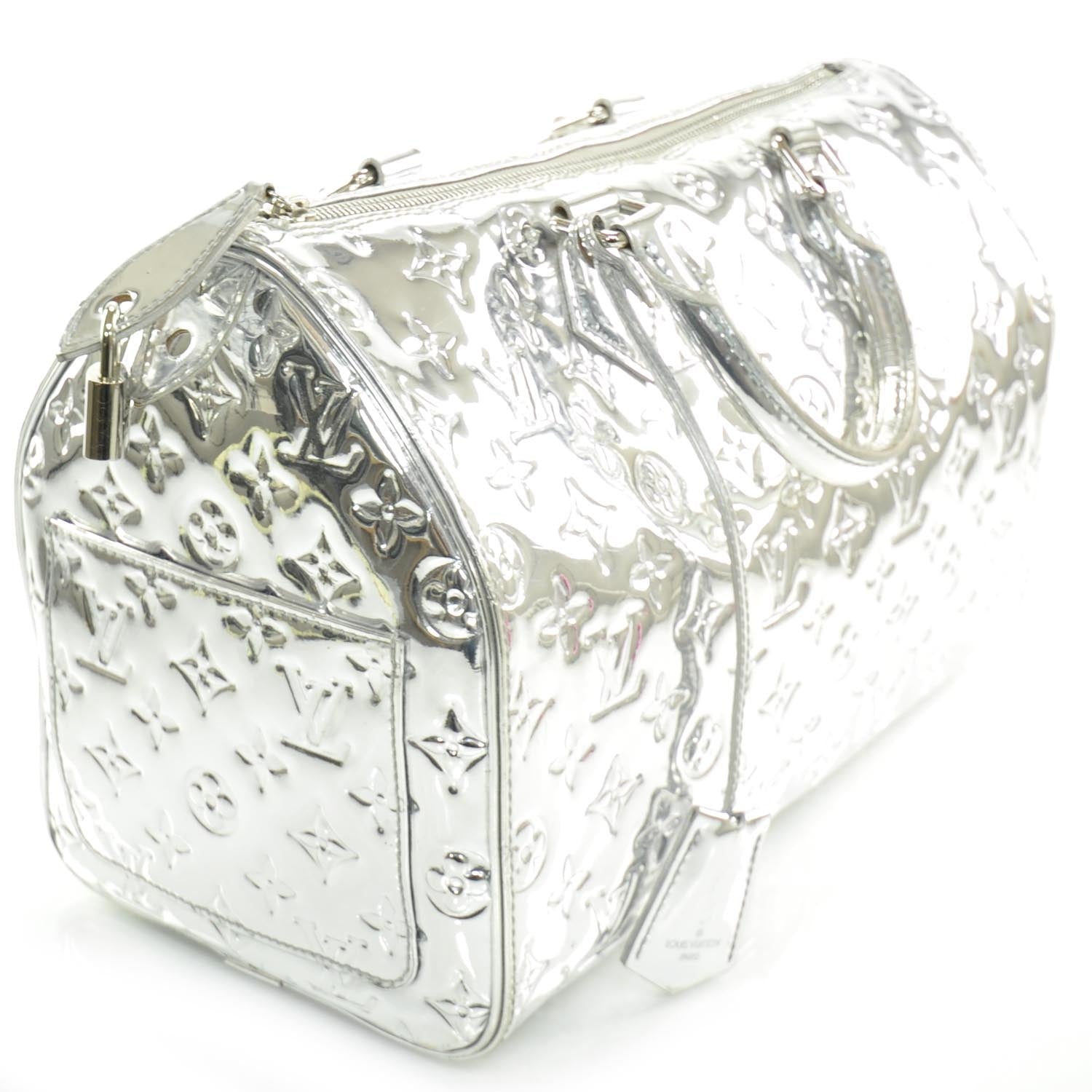 Louis Vuitton Monogram Miroir Speedy 35 Silver 3 of 14