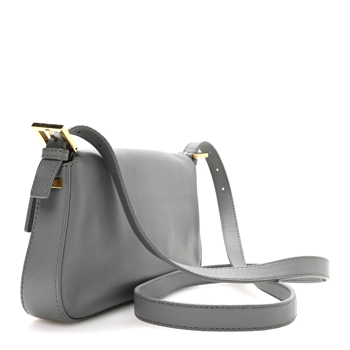Vitello Flamingo Enamel Interchangeable Strap Baguette Grigio Chiaro Latte Tabacco
