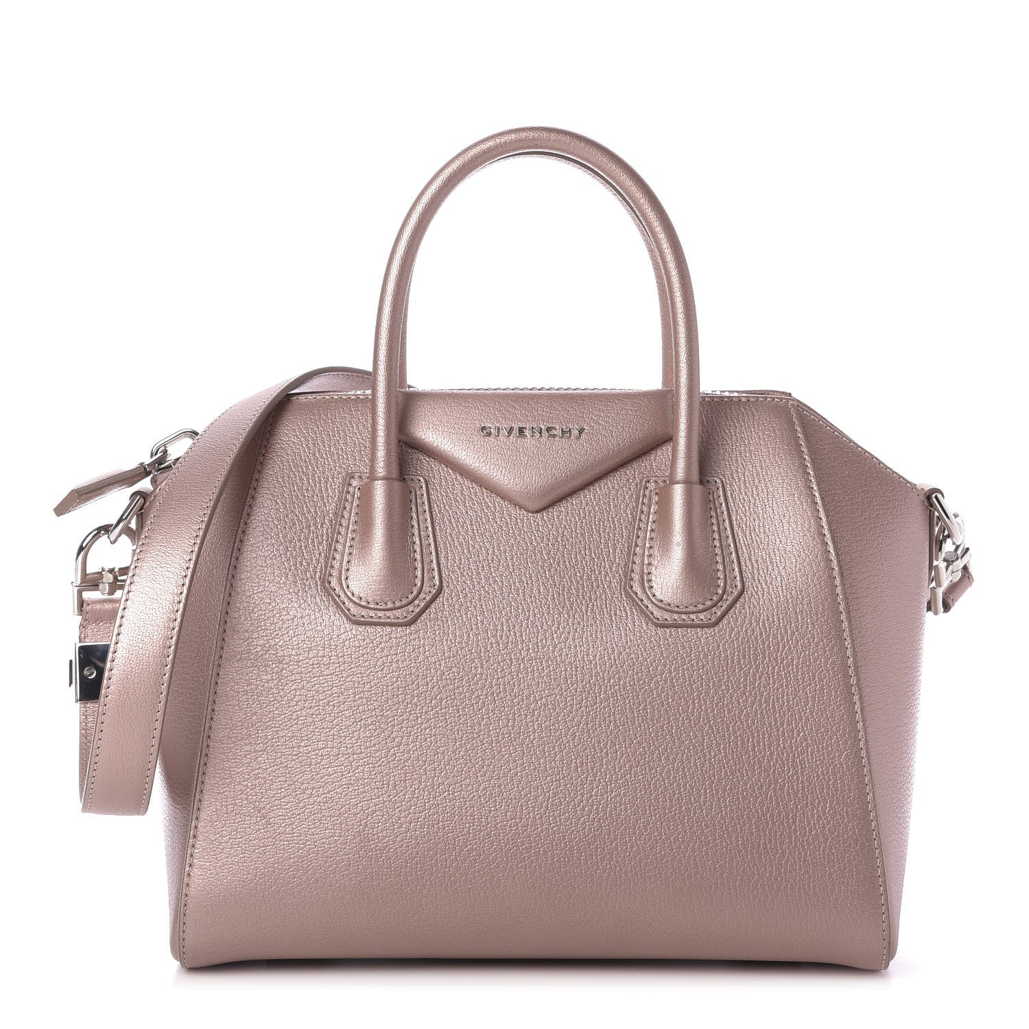 Givenchy Metallic Sugar Goatskin Small Antigona Light Pink 1 of 9