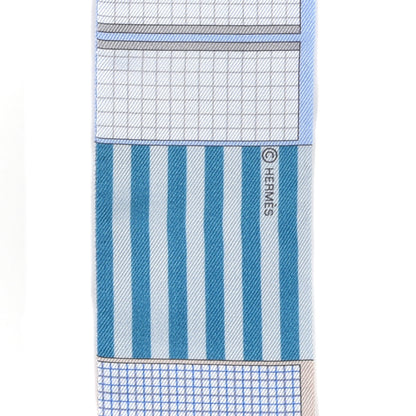 Hermes Silk Couvertures Nouvelles Twilly Menthe Ciel Marine Sable 3 of 4