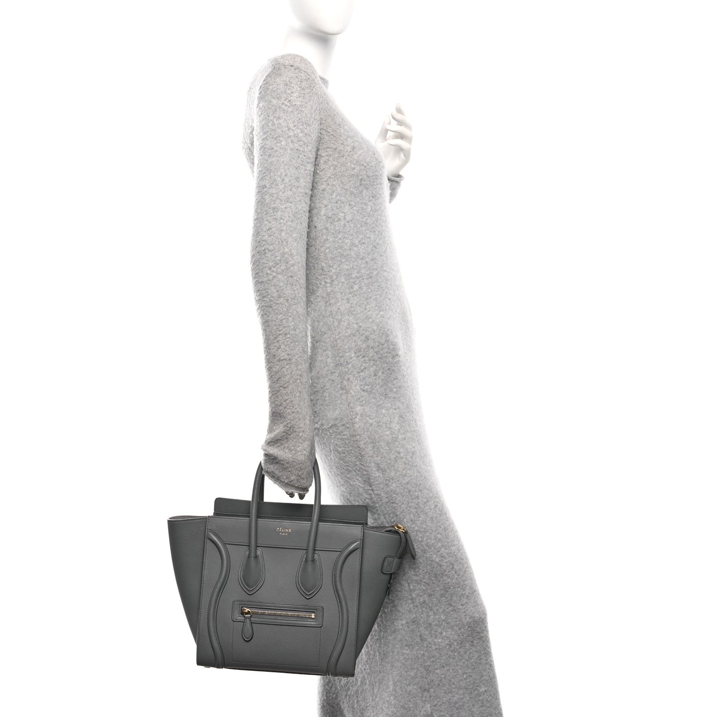 Baby Drummed Calfskin Micro Luggage Kohl