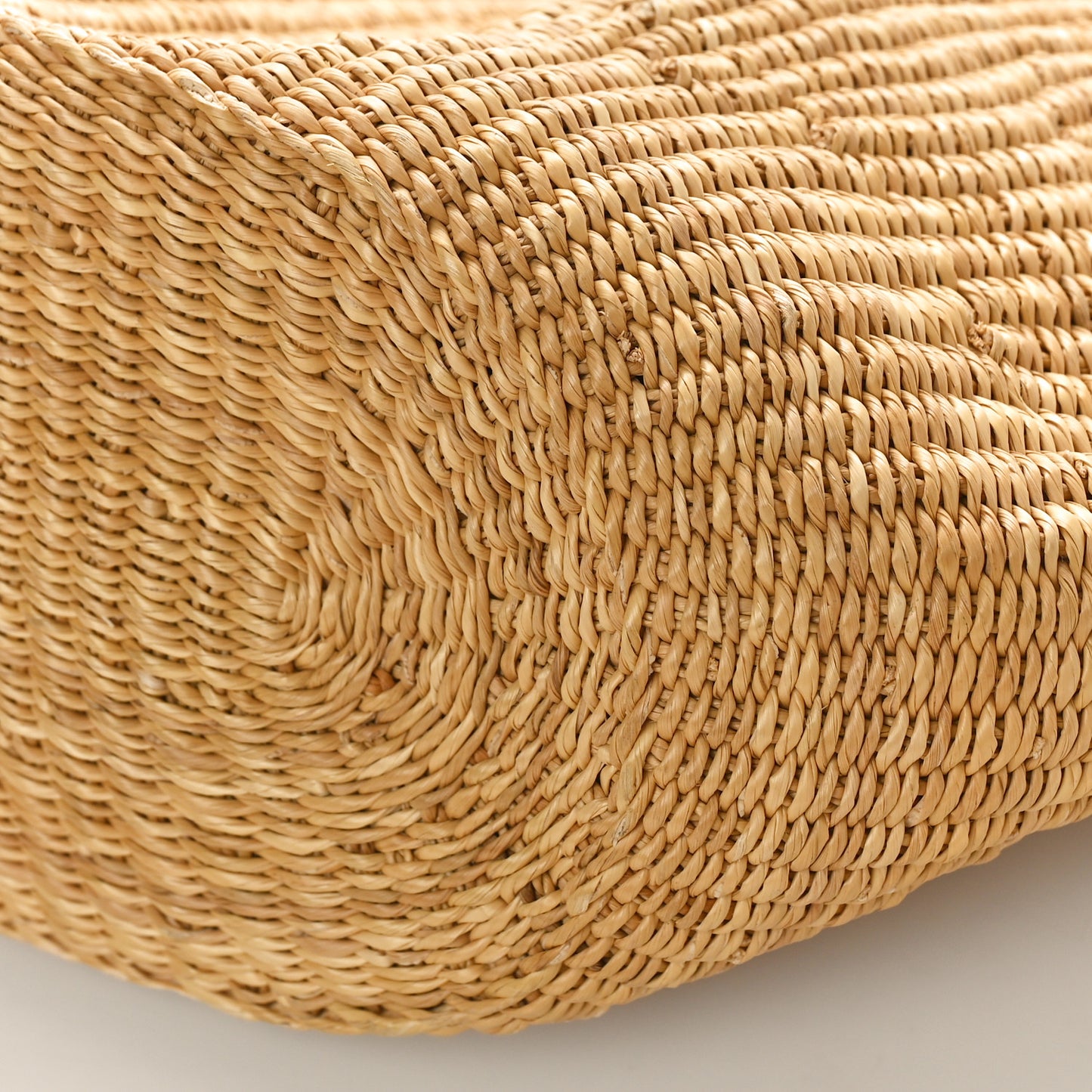 Calfskin Raffia Paulas Ibiza Small Basket Tote Bag Natural Tan