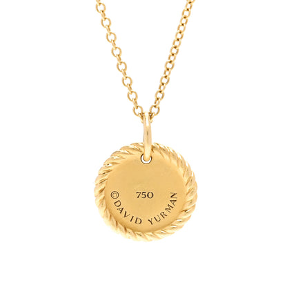 David Yurman 18K Yellow Gold Blue Sapphire Diamond Evil Eye Necklace 4 of 5