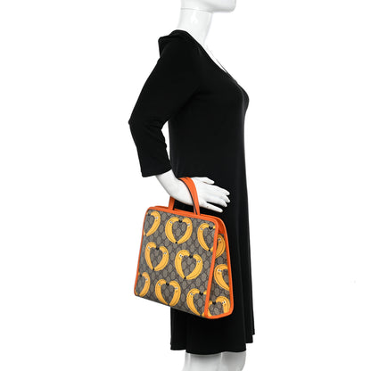 Gucci GG Supreme Monogram Banana Childrens Tote Beige Ebony Multicolor Carrot Orange 2 of 10