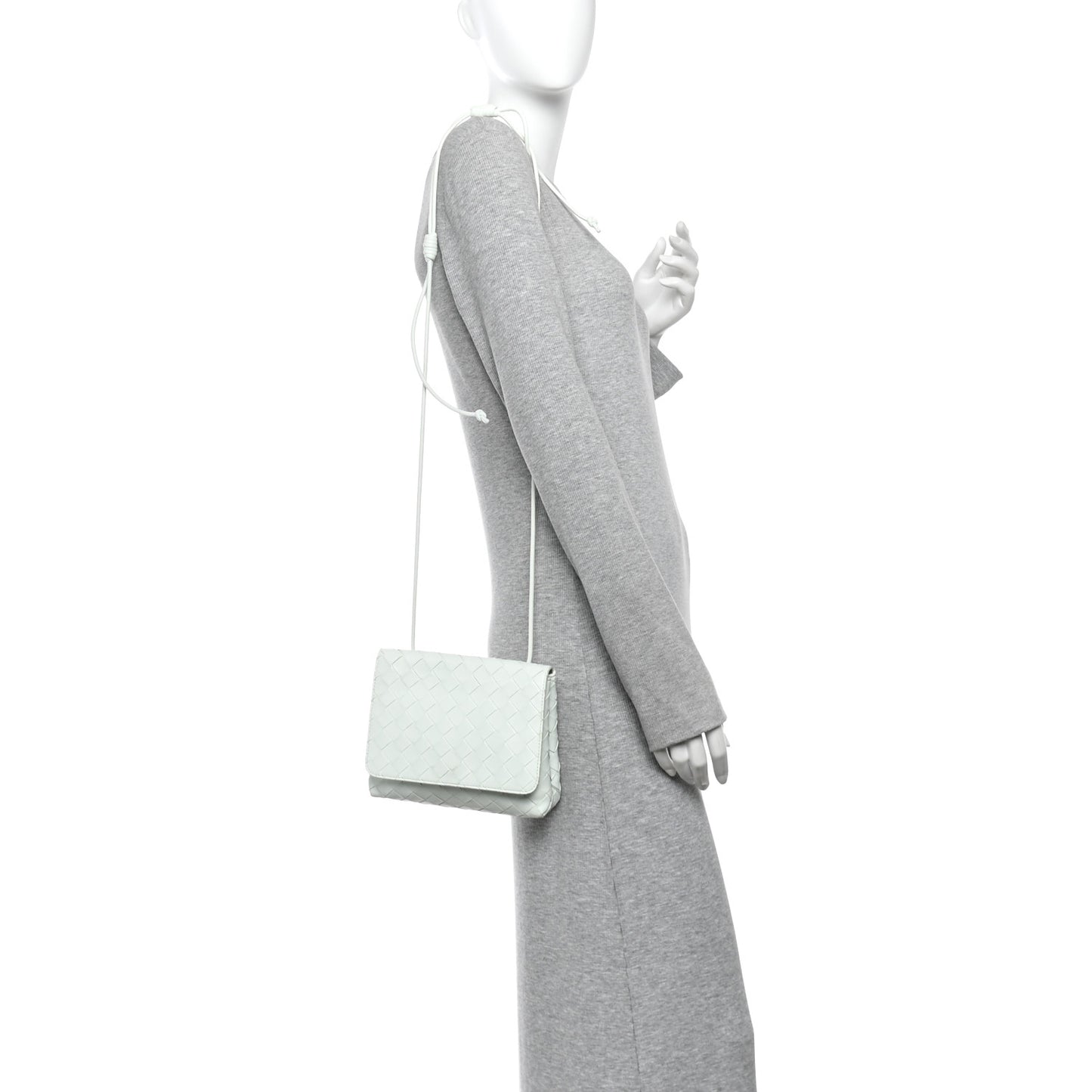 Nappa Intrecciato Mini Crossbody Bag Glacier