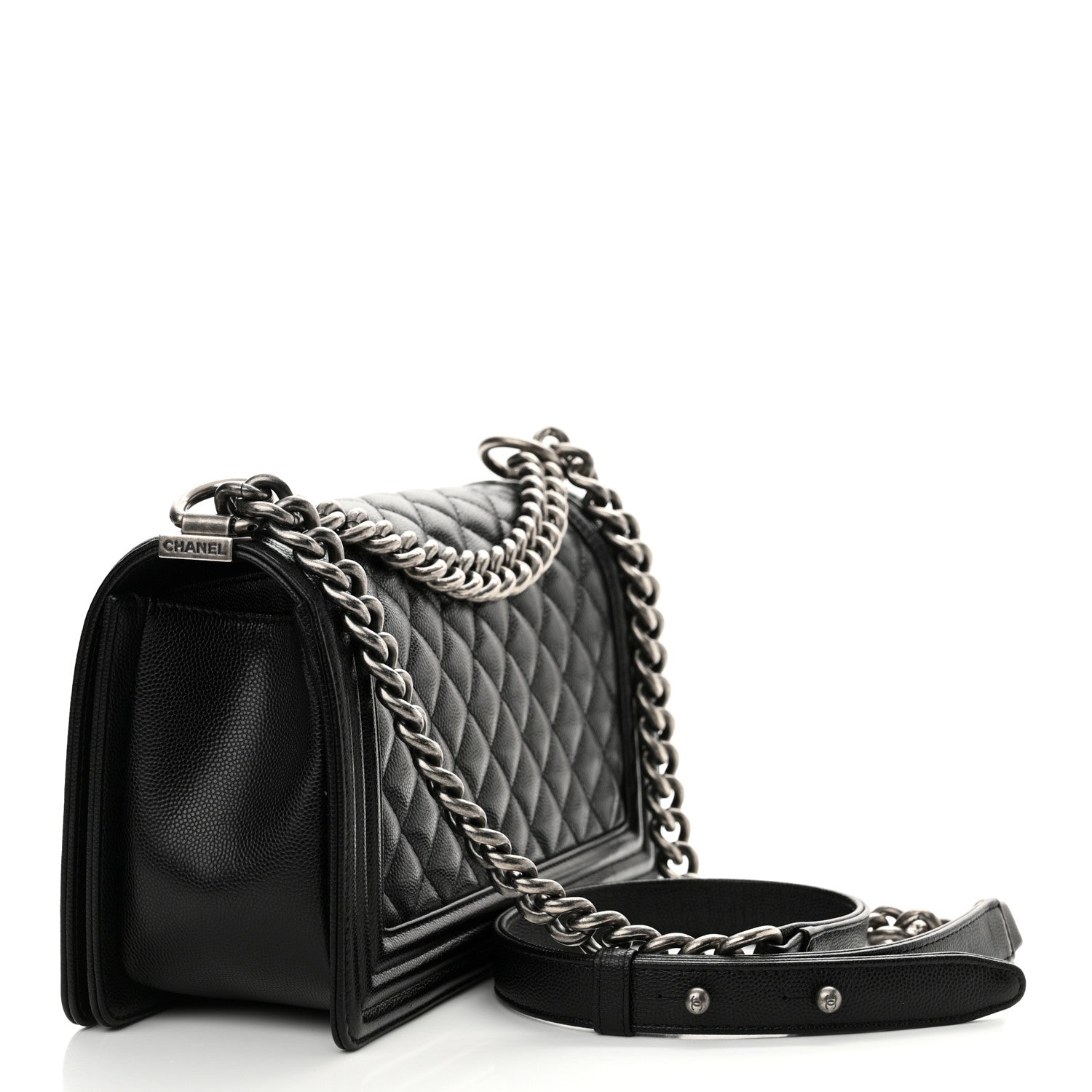 Chanel Caviar Quilted Medium Boy Flap Black 2 of 10