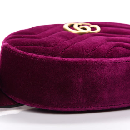 Gucci Velvet Matelasse GG Marmont Belt Bag 85 34 Fuchsia Violet Cyclamen 8 of 11