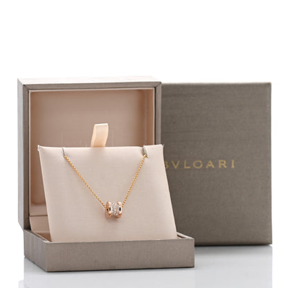 Bulgari 18K Rose Gold Diamond Small B.Zero1 Pave Pendant Necklace 5 of 5