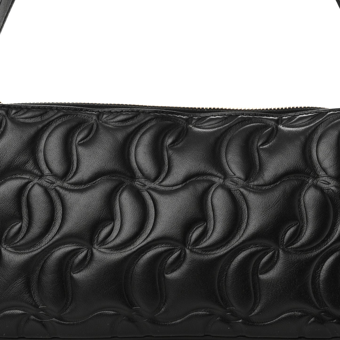 Calfskin Embossed Loubila Shoulder Bag Black
