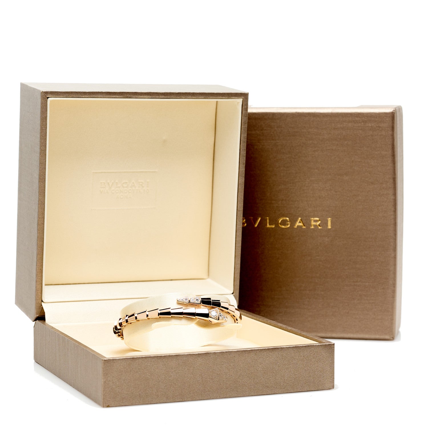 Bulgari 18K Rose Gold Diamond Serpenti Viper Bracelet 4 of 4