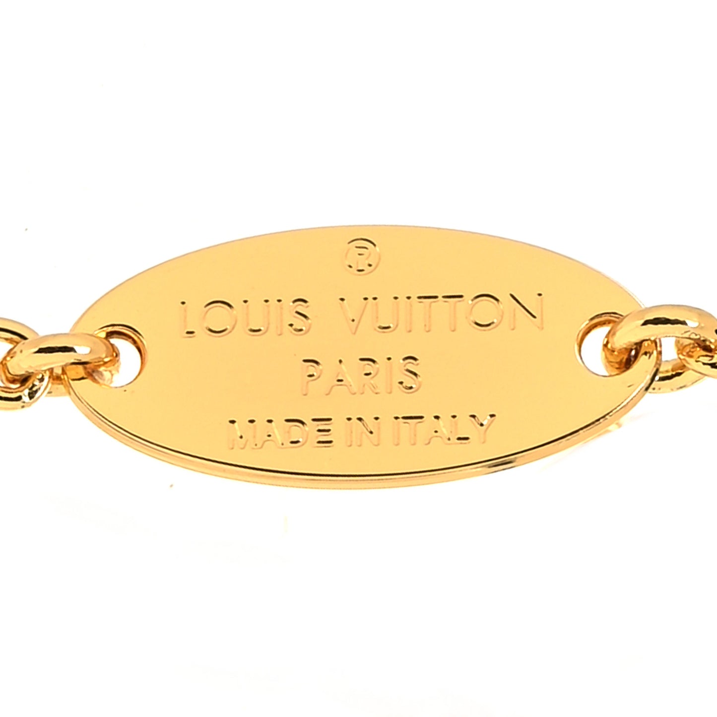 Metal Crystal LV Iconic Necklace Gold