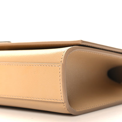 Saint Laurent Grain De Poudre Medium Monogram Kate Satchel Dark Beige 9 of 10