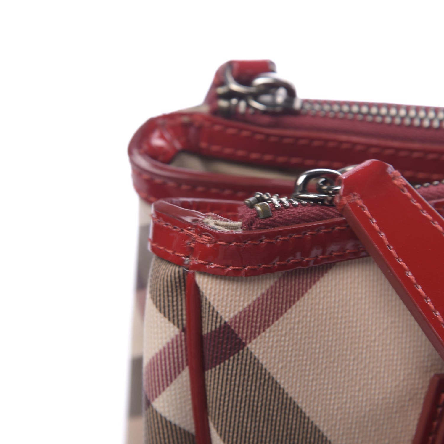 Burberry Nova Check Medium Melbury Tote Red 9 of 15
