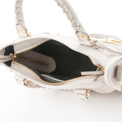 Balenciaga Chevre Gold Metallic Edge Hardware Mini City Gris Clair Gris Perle 5 of 7