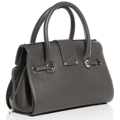 Jimmy Choo Grainy Calfskin Large Rosalie Satchel Grey 3 of 7